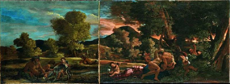 Nicolas Poussin Vue de Grottaferrata avec Venus, Adonis et une divinite fluviale Norge oil painting art